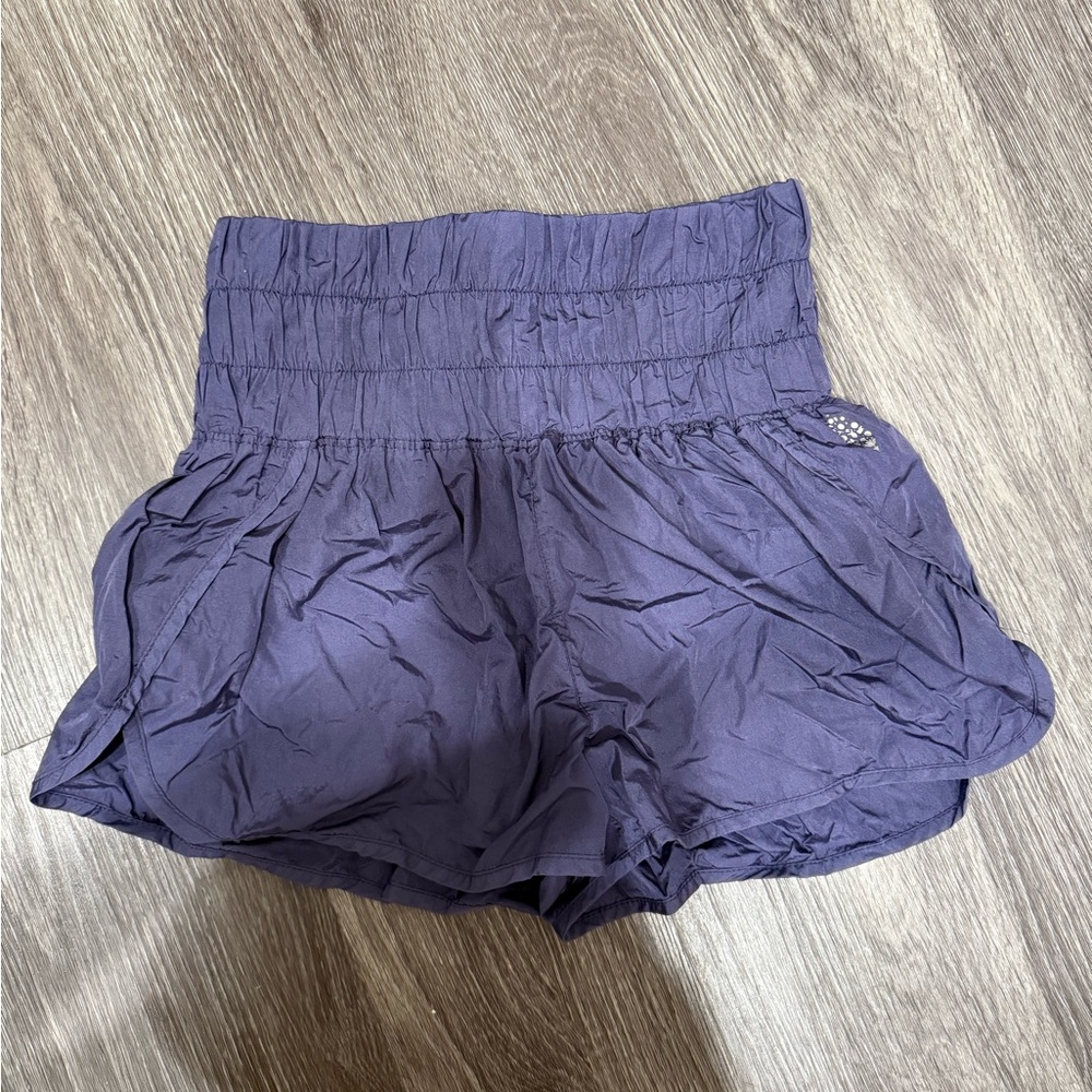 FP Movement purple high-waisted shorts